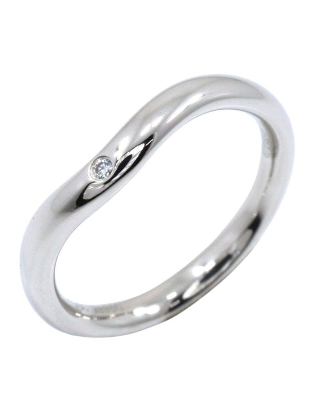 Tiffany & Co Curved Band Platinum Diamond Ring